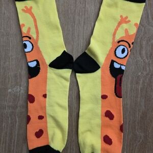 Yellow & Orange Novelty Crew Socks - Fun Giraffe Design